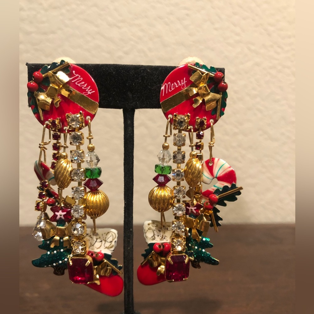 Lunch at the Ritz Christmas Earrings